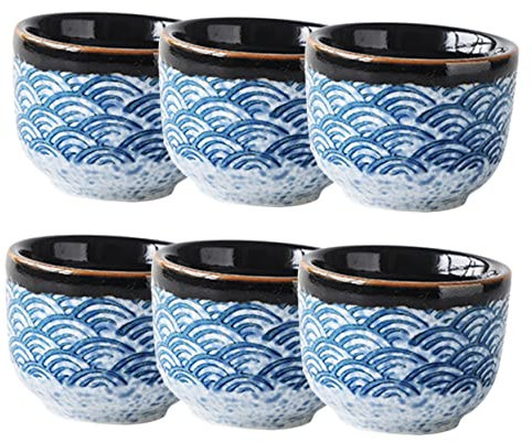 KOCKSHION 6pièces Lot de Tasses à Thé Japonaises Tasses à Thé Pratiques Et Multifonctions Service à De Style Japonais