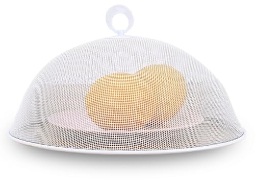 PARENCE.- Cloche de Protection Alimentaire Inox 35 cm – Couvre-Plat Anti-Insectes en Maille Fine – Cloche Cuisine pour Fruits, Gâteaux, Pique-Nique ou Buffet, Acier