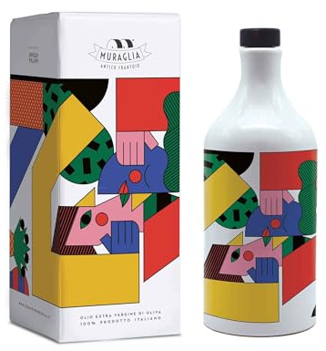 Frantoio Muraglia, Orcio in Ceramica Il Bacio - Camilla Falsini con Olio Extra Vergine di Oliva 500ml, Essenza Fruttato Intenso