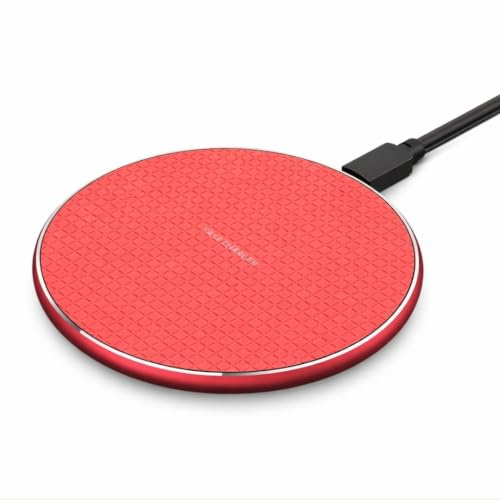 Fast Wireless Charger for iPhone, Samsung, Android, 30W Charging Pad, Wireless Charging Station (Red)