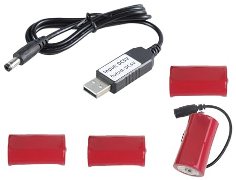 NVOQILIN USB auf 6 V LR20 D Batterie-Eliminatoren, Batterie-Netzteil-Adapter für Schreibtischlampen, Werkzeuge, kabellose Elektronik
