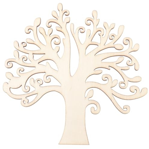 ULTNICE Holzbaumverzierung 10 Stück 5 Zoll DIY Bastelbedarf Unfertige Lasergeschnittene Baum Holzscheiben Für Scrapbooking Kartenherstellung Und Tischdekoration