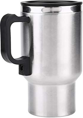 Fdit 12V 450ml Wasserkocher für Auto Elektrische In-Auto Edelstahl Reise Heizung Tasse Kaffee Tee Auto Tasse Becher für LKW