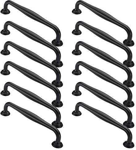WEIDU 12er 128mm Schwarz Schrank Türgriff Küchengriff Kleiderschrank Knöpfe Griffe Möbelgriffe Knopfe Türgriffe