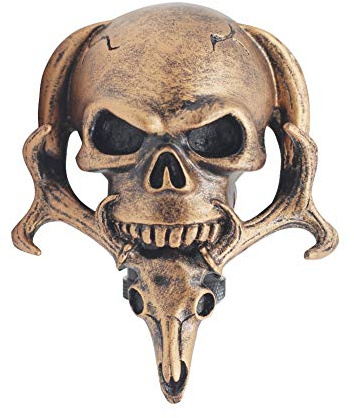Sakali Specail Skull with Beard Car Gear Stick Shift Shifter Knob Universal fit for Most Manual Transmission or Automatic Transmission Without Lock Button(Copper)
