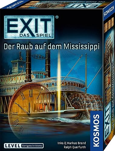 KOSMOS EXIT® - Das Spiel: Der Raub auf dem Mississippi | Level: Fortgeschrittene, EXIT Game für 1 bis 4 Spieler ab 12 Jahre, Escape Room Spiel für zu Hause, Rätsel für Erwachsene