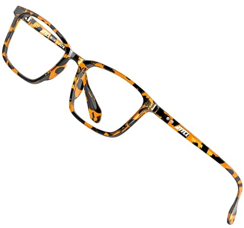 ATTCL lunettes Anti Lumière Bleue Homme Femme anti-fatigue oculaire Rectangulaire lunette Gaming d'Ordinateur BL5577 Leopard