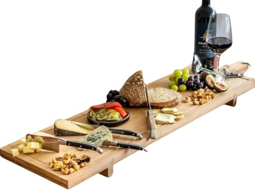 Cookinglife Servierbrett Organic XXL, Bambus, Braun, 100 x 26 cm, Tapasplank für Fingerfood und Snacks