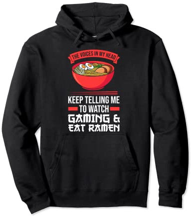 Die Stimmen in meiner Uhr Gaming & Eat Ramen Gamer Pullover Hoodie