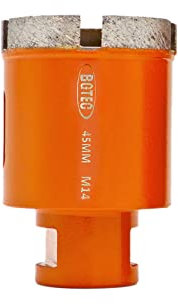 BGTEC Diamond Core Drill Bit, 45mm Hole Saw with M14 Thread Welded Diamond Wet Drilling for Marble, Granite, Artificial Stone, Ceramic Tile