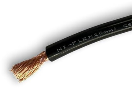 Red & Black Battery/Starter/Welding Flexible PVC Cable Wire 110/170/345 Amp 16mm 25mm 35mm by MKGT® (20mm² Black, 1 Meter)