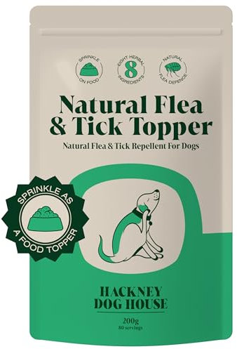Natural Flea & Tick for Dogs | Effective Powdered Flea Repellent | Food Supplement | 200 grams | 80 Daily Servings | Hackney Dog House