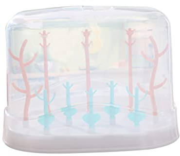 Abaodam Sèche-biberons Multifonction Porte-biberons Bébé Branché Flexible Support pour Biberons en PP Sûr Et Compact pour Comptoir avec Plateau Amovible Et Évacuation d'eau