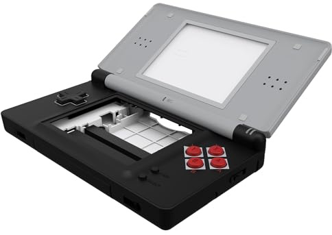 eXtremeRate Ersättningshölje klassisk NES-stil för Nintendo DS Lite, anpassat handhållet konsolfodral skydd med knappar, skärmlins för Nintendo DS Lite NDSL – konsol utan