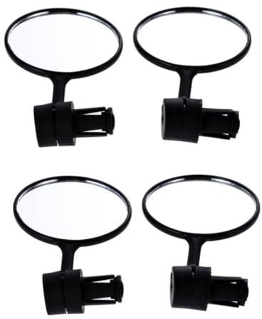 VANZACK 2 Paar Spiegel weißer Fahrradsitz Lenkerstopfen Rückseite Lenker-Lenker-Stecker Mountainbike-Vorbaukappe Stecker für Fahrradlenker