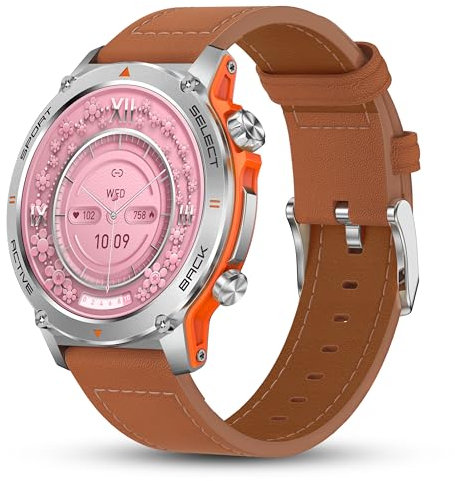 Popglory Smart Watch, 1.43''AMOLED 45mm Military Smartwatch Men Women Answer/Make Call, Digital Fitness Watch, 110+ Sports, Blood Pressure, Heart Rate, Stress Monitor Sports Watch for Android or iOS