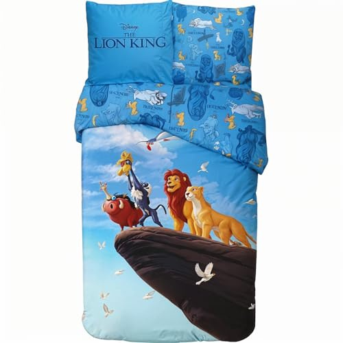 Bettwäsche Disney Der König der Löwen aus Baumwolle – 1 Bettbezug 140 cm x 200 cm + 1 Kissenbezug 63 cm x 63 cm