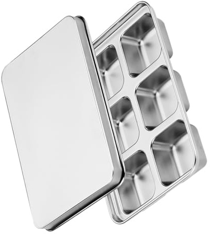 SHOWERORO Bac à Glaçons Ménager En Acier Inoxydable Résistant à L'usure, Plateau De Congélation Antiadhésif, Moule à Glace Pour Vin Et Cocktails, Usage Domestique