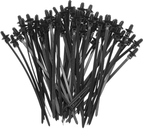 sourcing map 60pcs Push Mount Cable Zip Tie 6.7 x 0.18 Nylon Self Locking Cable Strap Thread Style Heavy Duty Snap in Cable Zip Ties for Household Electronic Auto Industry
