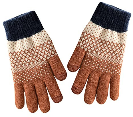 Generisch Outfit Women's Latex Gloves Warm Knitted Gloves Elastic Cuff Winter Men's SMS Gloves Costumes Women's Carnival Sequins, red, One Size