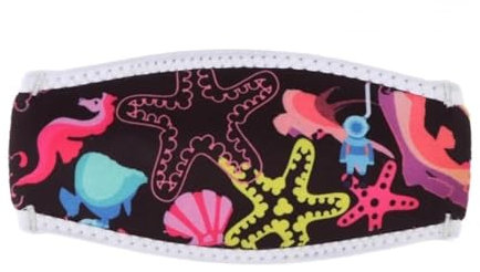 MNEVZX Tauchmasken Neopren-Maskenbandabdeckung für Tauch- und Schnorchelmasken, bequem und rutschfest, Haarschutz Vollgesichtsmaske(Black)