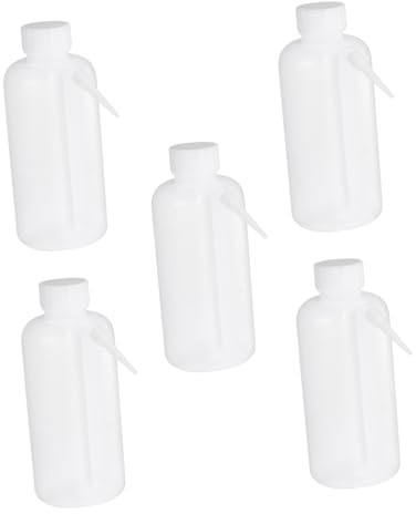 VALICLUD 5pcs 500ml Plastic Wash Bottles Laboratory Filling Bottles Alcohol Set for Scientific Use