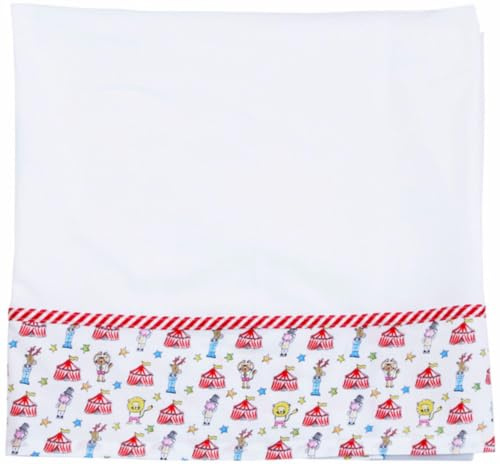Linge de lit bébé 100x150 cm en Coton Doux – Motif Cirque coloré – Drap Respirant – Literie Enfant – Lavable à 40° – Idéal pour lit bébé | coton, motif cirque, 100 x 150 cm, doux et respirant, lavable en machine