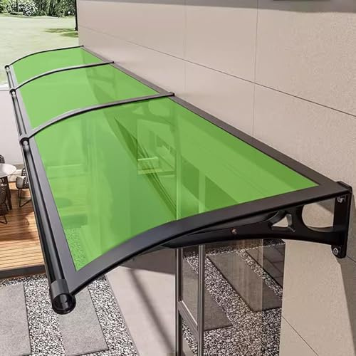 Window Awning Door Canopy, Door Awnings Exterior, Awning for Door Entrance, Patio Canopy with Aluminum Bracket for Back, Porch, Roof, Garden(Grass green,39x157in/100x400cm)