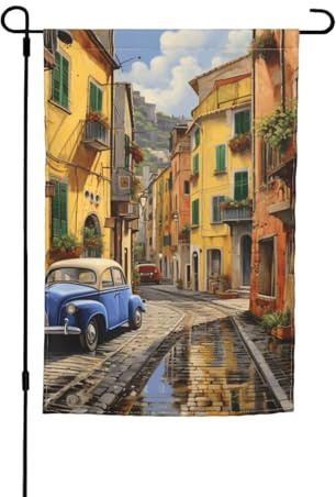 Bandera de jardín italiana versátil y elegante para todas las estaciones, decoración de patio, porche, jardines