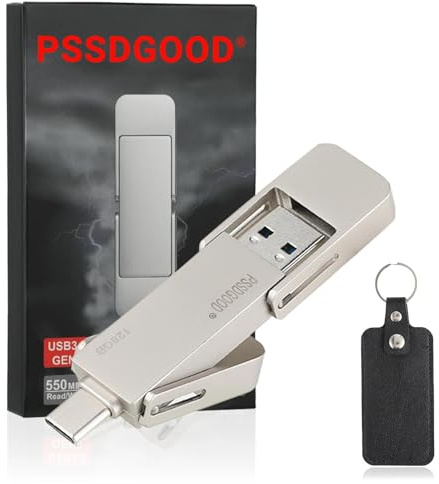 128GB USB-C Stick,schnell 550MB/s 2-in-1 Type C+ USB A 3.2 Gen2 Externe SSD