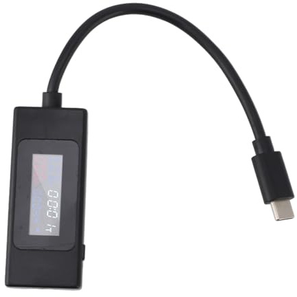 Probador USB C Pantalla a color LCD Tipo C Probador de corriente de voltaje Entrada Salida Prueba bidireccional Multímetro USB para dispositivos de carga Material ABS Tamaño compacto (Negro)