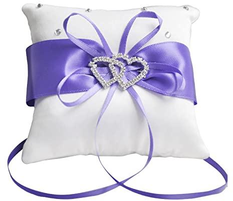 Generisch Corazón Anillo de Boda Cojín Ceremonia de Boda Adorno de Diamantes de imitación Diseño en Forma de Corazón Elegante Anillo de Boda Acolchado Decoración Festiva para Ocasiones Especiales