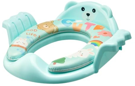 TTETTZ Easy-to-clean Child Toilet Seat with Removable Backrest, Sturdy Handle, Soft Seat Cushion, And Universal Fit for Children's Toilets And Bathrooms, Blue