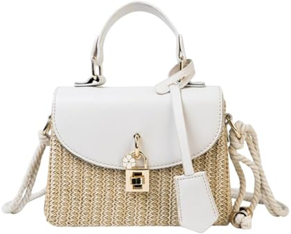 2026 Sac carré tissé en paille pour femme, sac de plage tissé, sac à main en rotin, sac à bandoulière tissé d'été, sac à main, sac à bandoulière