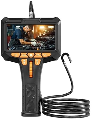 4.5-inch Screen 360°Rotating Industrial Endoscope 6/3.9mm Single and Dual HD Lens car Repair Carbon Deposit Sewer(3.9mm-2m-SL)