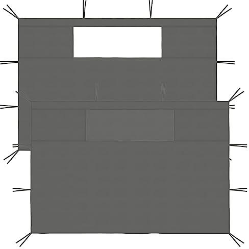Ziaphsol Pavillon Seitenwände mit Fenstern Set 2 Stk Anthrazit Stoff 410 x 210 cm und 280 x 210 cm Garten Partyzelt für Pergola Überdachung Licht und Privatsphäre
