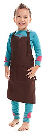 LissomPlume Kind Malschürze Kunstkittel Kinderschürze Arbeitsschürze Painting Bastelschürze Werkenschürze - Kaffee