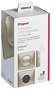 Legrand - Kit extension pour connecter une pièce supplémentaire avec 3 produits Céliane with Netatmo avec plaque Métal Titane