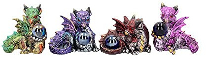 Nemesis Now Hatchling Treasures Set mit 4 Stück, 5,5 cm, Kunstharz, Mehrfarbig