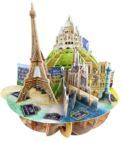 SANTORO Pirouette, Biglietto D'Auguri Pop-Up 3D - Parigi - Per Lui, Lei, Grazie, Destinazione | Carta Della Torre Eiffel Per Il Compleanno