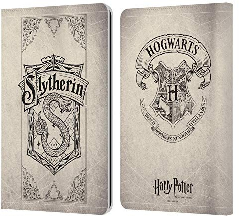 Head Case Designs Offizielle Harry Potter Slytherin Pergament Sorcerer's Stone I Leder-Wallet-Hülle Kompatibel mit Kindle Paperwhite 1/2 / 3