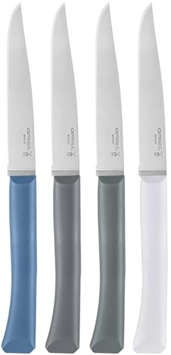Opinel Set of 4 Bon Appetit+ Dishwasher Safe Serrated Steak Knives - Storm