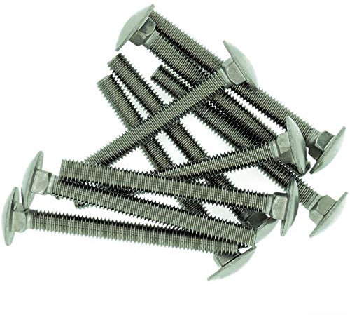 M6 (6mm x 80mm) Cup Square Carriage Bolt (Fully Threaded) - Stainless Steel (A2) (Pack of 10)