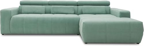 DOMO. collection Ecksofa Brandon, Sofa mit Rückenfunktion in L-Form, Polsterecke, Eckgarnitur Longchair rechts 285 x 175 x 98 cm (BxTxH), mint