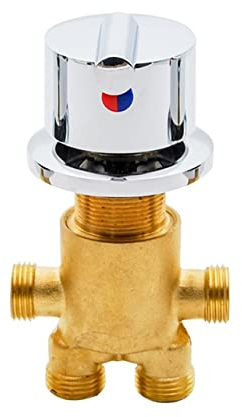 AFUDER Miscelatore Vasca da Bagno Rubinetti per doccia Rubinetto per vasca da bagno idromassaggio Acqua calda fredda Valvola di miscelazione in ottone massiccio Foro Maniglia a foglia