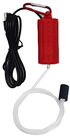 Luftpumpe Aquarium USB Mini Sauerstoffpumpe Leise Oxygen Pump Energie Sparen Sauerstoff Bubbler mit Luftstein und Single Outlet Silikonschlauch 1W