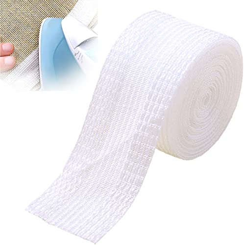 DHER Kleidung AufbüGeln Kleidung Klebeband Selbstklebende Saumband 10 Meter Kleiderzieh-Seitenaufkleber, Universell Selbstklebend, Freischneidend, HosenöFfnungs-BüGelband, Shorts-FüßE Aufkleber (Weiß)