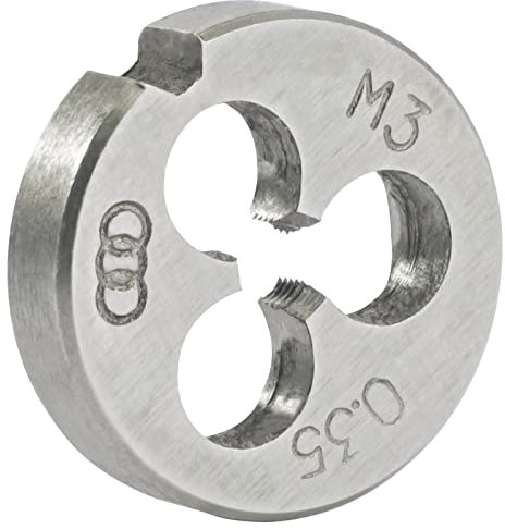 Aceteel M3,5 x 0,35 mm metrisches rundes Gewindeschneider, Rechtshänder, Maschinen-Schneideisen M3,5 x 0,35