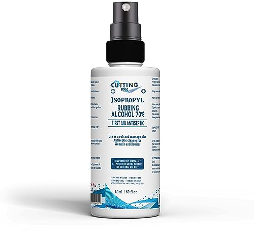 Cutting Edge Isopropyl 70% IPA Rubbing Alcohol First Aid Antiseptic Cleanser & Cleaning (50ML WITH SPRAY)