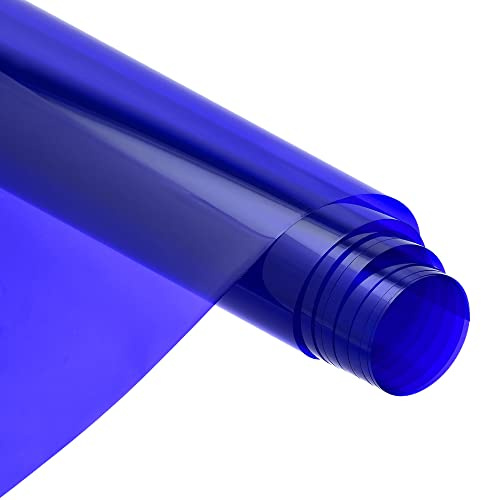 MECCANIXITY Window Film, Glass Sun Blocking, Heat Control Self Adhesive Blue Window Tint, 6.6x1.97ft for Home Office